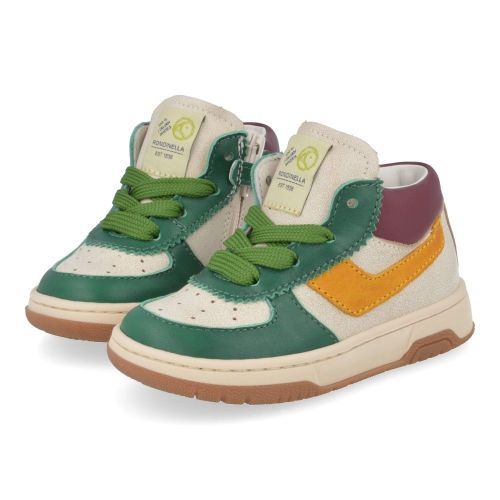 Rondinella sneakers groen Jongens (witte sneaker met groen accent - 4823E) - Junior Steps