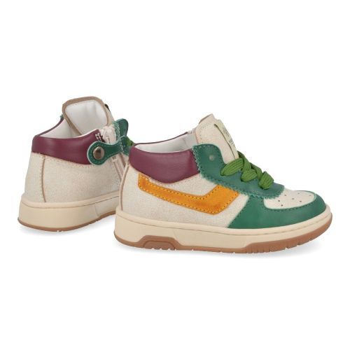Rondinella sneakers groen Jongens (witte sneaker met groen accent - 4823E) - Junior Steps