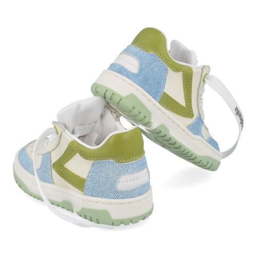 Rondinella sneakers wit Jongens ( - witte sneaker met groen4770AG) - Junior Steps