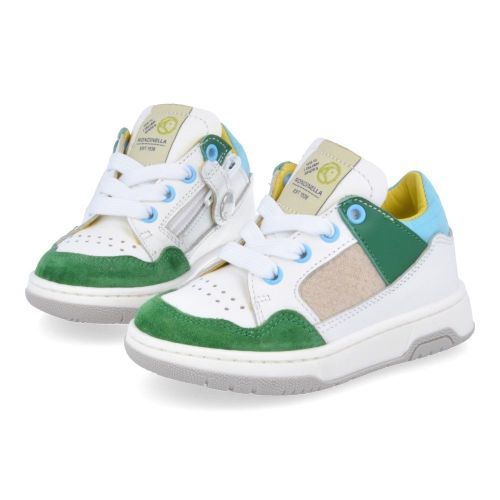 Rondinella sneakers groen Jongens (witte sneaker met groen - 4836B) - Junior Steps