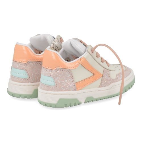 Rondinella sneakers wit Meisjes ( - witte sneaker met roze4770AE) - Junior Steps