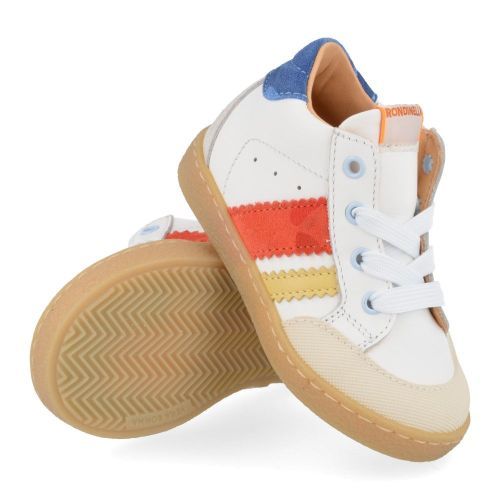 Rondinella sneakers wit Jongens ( - witte sneaker met rubber neus4676-6) - Junior Steps