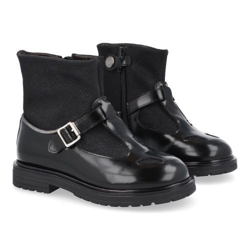 Rondinella laarzen kort Zwart Meisjes (Zwarte korte laars  - 12293F) - Junior Steps