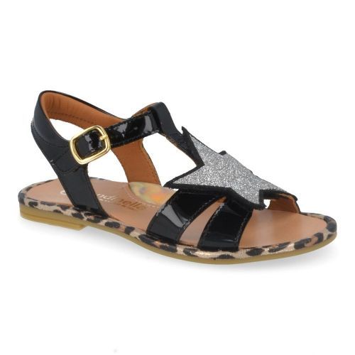 Rondinella sandalen Zwart Meisjes ( - zwarte sandaal met glitter ster01011A) - Junior Steps