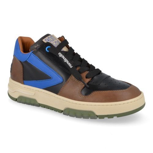 Rondinella sneakers Zwart Jongens ( - zwarte sneaker met blauw12075O) - Junior Steps