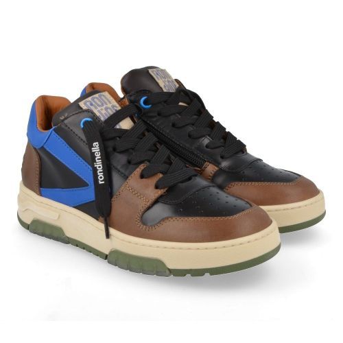 Rondinella sneakers Zwart Jongens ( - zwarte sneaker met blauw12075O) - Junior Steps