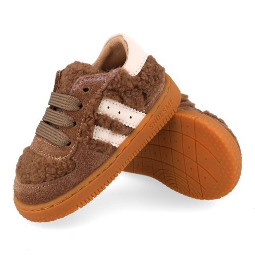Shoesme babyschoenen taupe  (préstapper taupe suède met pels accent - BN25W031-A) - Junior Steps