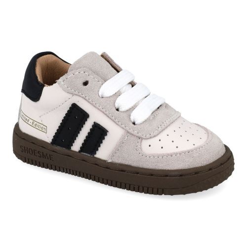 Shoesme babyschoenen wit  (préstapper wit leder zwarte strepen - BN26W002-M) - Junior Steps