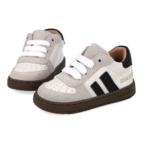 Shoesme babyschoenen wit  (préstapper wit leder zwarte strepen - BN26W002-M) - Junior Steps
