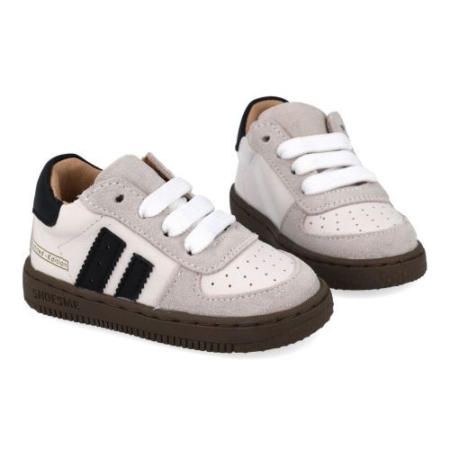 Shoesme babyschoenen wit  (préstapper wit leder zwarte strepen - BN26W002-M) - Junior Steps