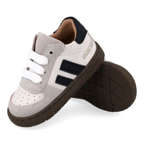 Shoesme babyschoenen wit  (préstapper wit leder zwarte strepen - BN26W002-M) - Junior Steps