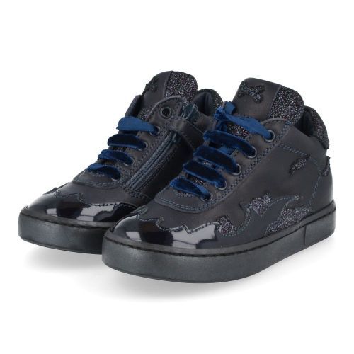 Stones and bones sneakers blauw Meisjes (Blauw sneakertje met lak en glitter - 4271 Falnt) - Junior Steps