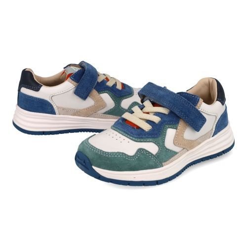 Stones and bones sneakers blauw Jongens (blauwe sneaker met velcrosluiting - 5319 Skier) - Junior Steps