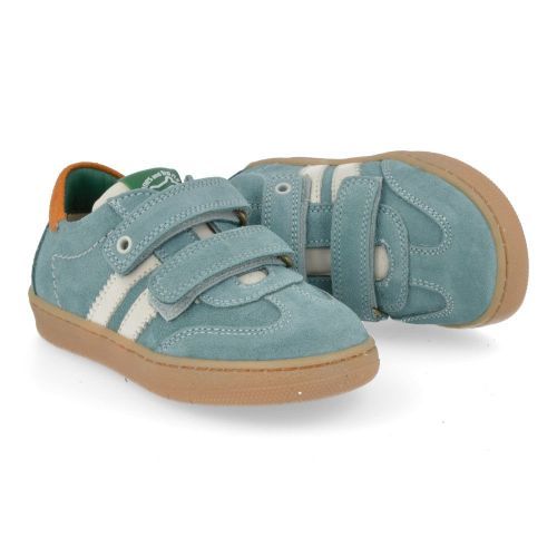 Stones and bones sneakers kaki Jongens (blauwe sneaker met velcrosluiting - lucas 5375) - Junior Steps