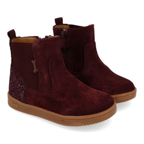 Stones and bones laarzen kort bordeaux Meisjes (boots meisjes bordeaux suéde - pixy 5294) - Junior Steps