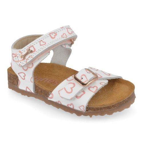 Stones and bones sandalen wit Meisjes ( - crast wit sandaaltje met hartjesprint4180) - Junior Steps