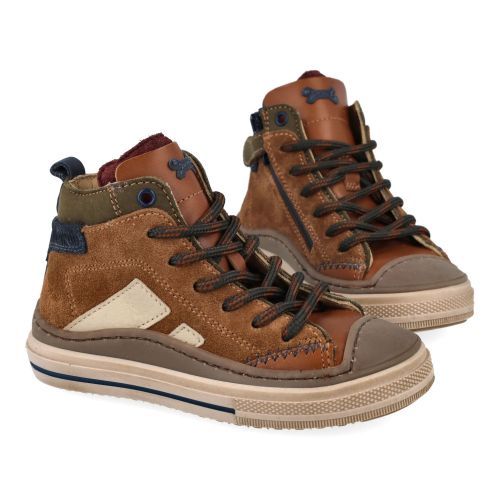Stones and bones sneakers cognac Jongens (laset cognac sneaker met beschermneus - laset 5258) - Junior Steps