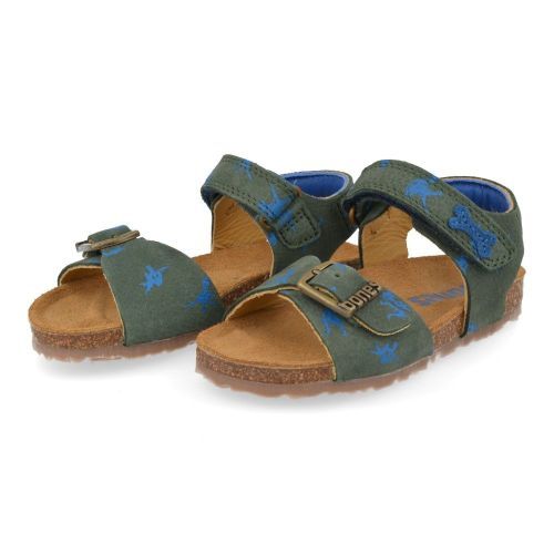 Stones and bones sandalen kaki Jongens ( - losto kaki voetbed sandaal met dinoprintlosto 4138) - Junior Steps