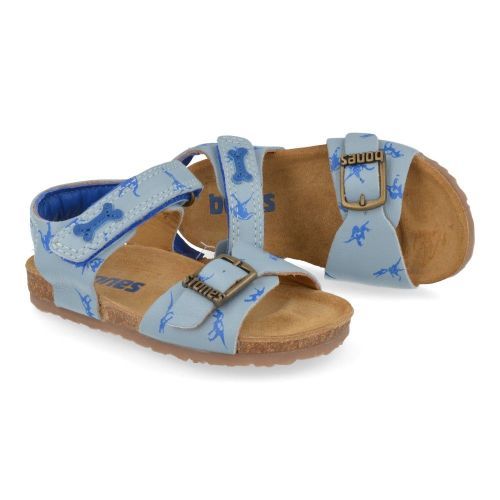 Stones and bones sandalen lichtblauw Jongens ( - losto lichtblauw voetbed sandaal met dinlosto 4138) - Junior Steps