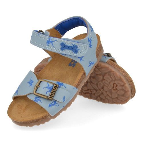 Stones and bones sandalen lichtblauw Jongens ( - losto lichtblauw voetbed sandaal met dinlosto 4138) - Junior Steps
