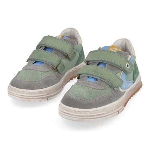 Stones and bones sneakers kaki Jongens ( - party kaki sneaker met velcrosluitingparty 5210) - Junior Steps