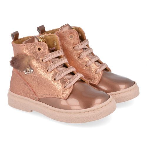 Stones and bones Bottes à lacets rose Filles (posy) - Junior Steps