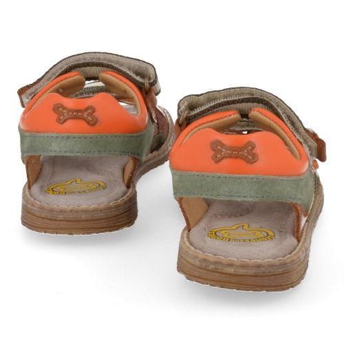 Stones and bones sandalen cognac Jongens rolet cognac sandaal met groenrolet Junior Steps