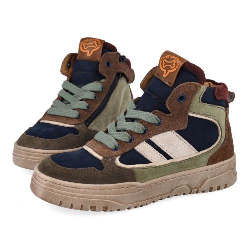 Stones and bones sneakers blauw Jongens (Sneaker blauw cognac suéde - Moldy 5499) - Junior Steps