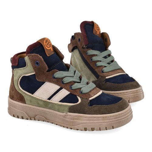 Stones and bones sneakers blauw Jongens (Sneaker blauw cognac suéde - Moldy 5499) - Junior Steps
