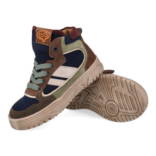 Stones and bones sneakers blauw Jongens (Sneaker blauw cognac suéde - Moldy 5499) - Junior Steps