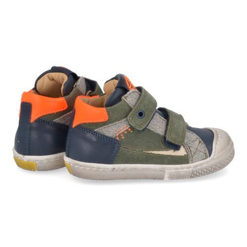 Stones and bones sneakers blauw Jongens (sneakers blauw kaki leder - lock 5288) - Junior Steps