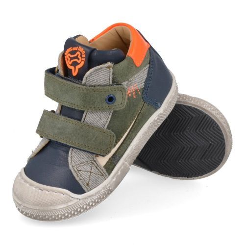 Stones and bones sneakers blauw Jongens (sneakers blauw kaki leder - lock 5288) - Junior Steps