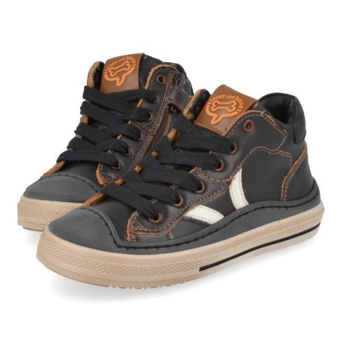 Stones and bones sneakers bruin Jongens (sneakers bruin leder met bescherm top - loxed 5390) - Junior Steps