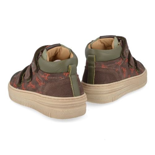 Stones and bones sneakers bruin Jongens (sneakers bruin leder met velcrosluiting - moral 5407) - Junior Steps