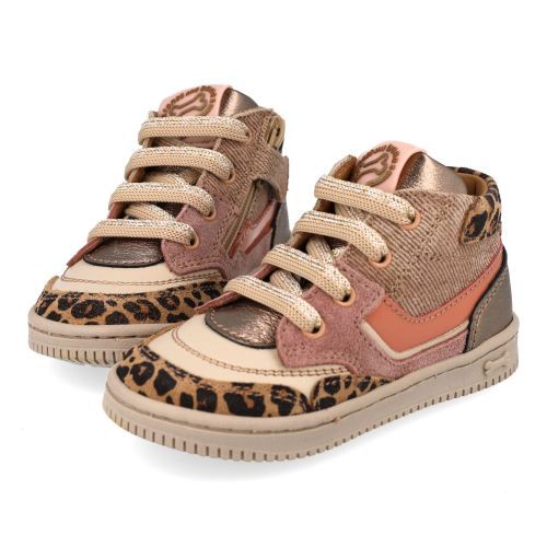 Stones and bones sneakers ecru Meisjes (sneakers ecru leopard suède - Neem 5500) - Junior Steps