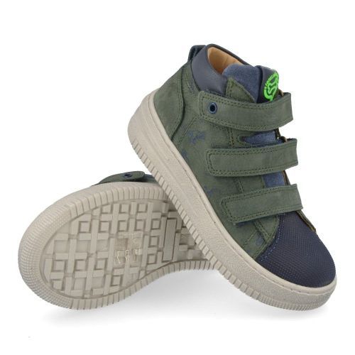Stones and bones sneakers kaki Jongens (sneakers kaki nubuck met velcrosluiting - moral 5407) - Junior Steps