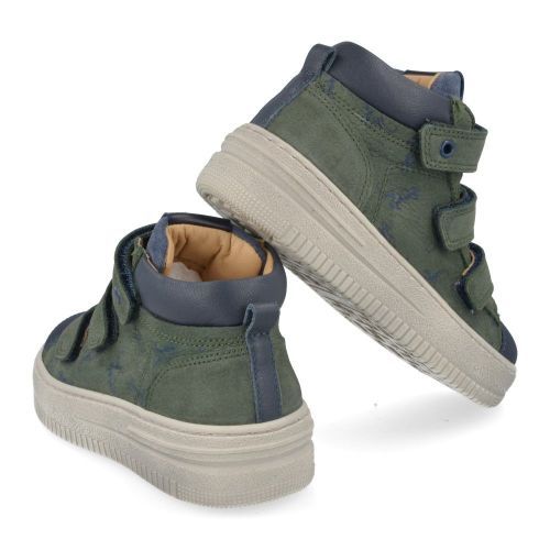 Stones and bones sneakers kaki Jongens (sneakers kaki nubuck met velcrosluiting - moral 5407) - Junior Steps