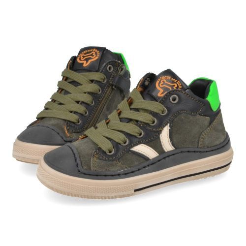 Stones and bones sneakers kaki Jongens (sneakers kaki suède met bescherm top - loxed 5390) - Junior Steps