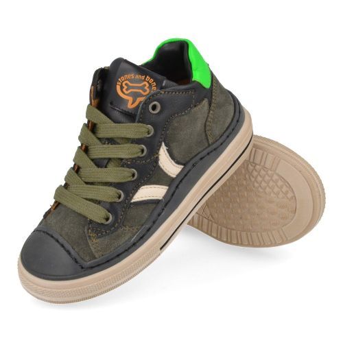 Stones and bones sneakers kaki Jongens (sneakers kaki suède met bescherm top - loxed 5390) - Junior Steps