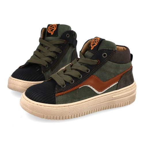 Stones and bones sneakers kaki Jongens (sneakers Khaki leder met bescherm top - movie 5272) - Junior Steps