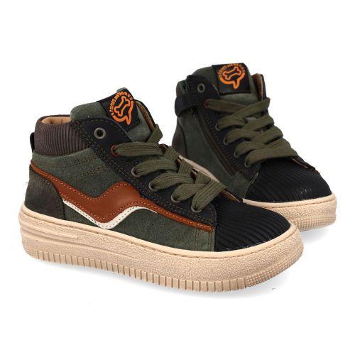 Stones and bones sneakers kaki Jongens (sneakers Khaki leder met bescherm top - movie 5272) - Junior Steps