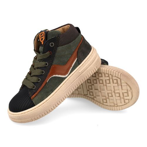 Stones and bones sneakers kaki Jongens (sneakers Khaki leder met bescherm top - movie 5272) - Junior Steps