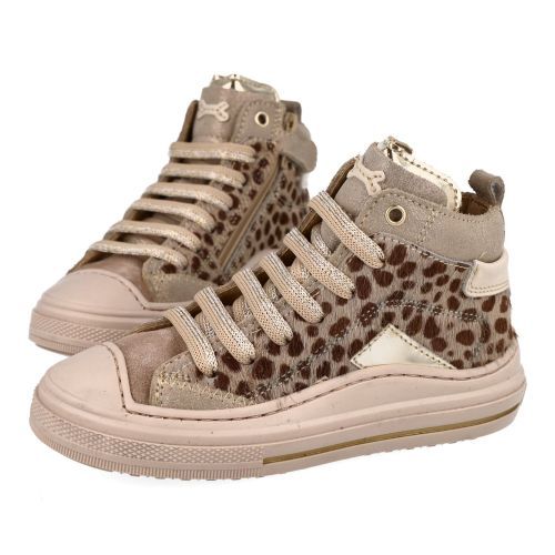 Stones and bones sneakers beige Meisjes (sneakers meisjes in pony beige en goud - Laset 5258) - Junior Steps