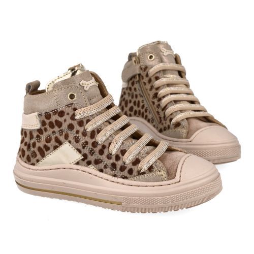 Stones and bones sneakers beige Meisjes (sneakers meisjes in pony beige en goud - Laset 5258) - Junior Steps