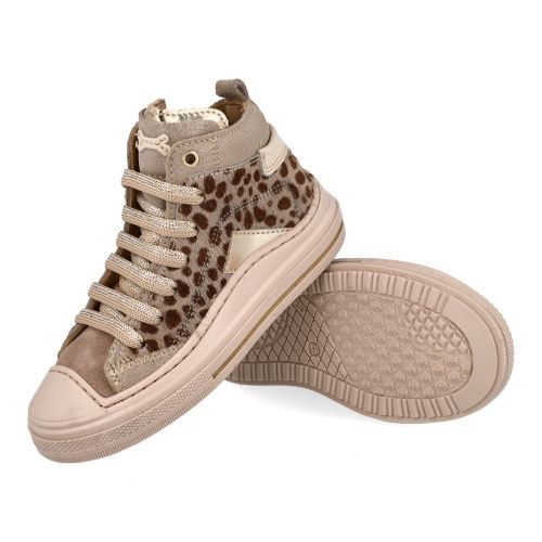 Stones and bones sneakers beige Meisjes (sneakers meisjes in pony beige en goud - Laset 5258) - Junior Steps