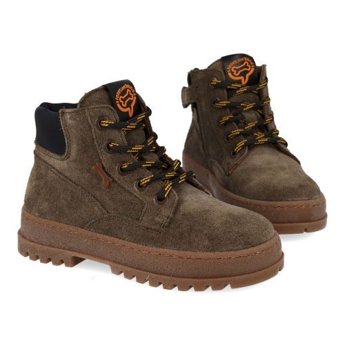 Stones and bones veterboot kaki Jongens (veterboots jongens kaki  - Boogy 5392) - Junior Steps