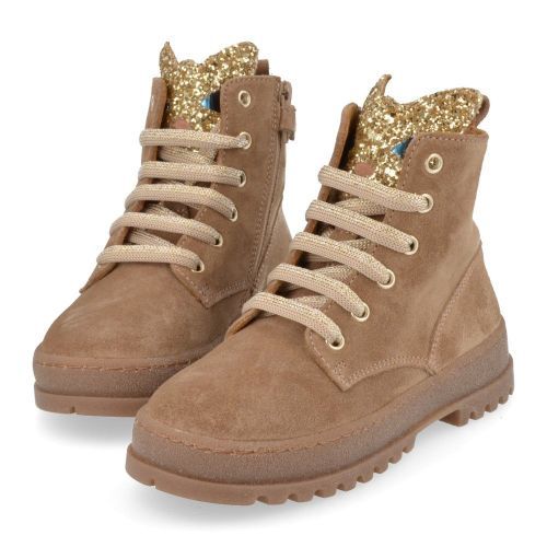 Stones and bones veterboot beige Meisjes (veterboots meisjes beige met glitters - svasa 5255) - Junior Steps