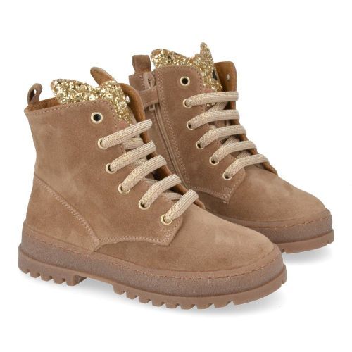 Stones and bones veterboot beige Meisjes (veterboots meisjes beige met glitters - svasa 5255) - Junior Steps