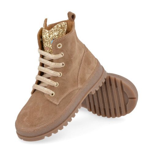 Stones and bones veterboot beige Meisjes (veterboots meisjes beige met glitters - svasa 5255) - Junior Steps