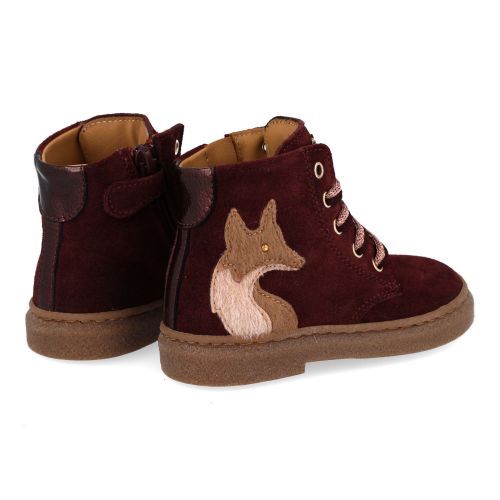 Stones and bones veterboot bordeaux Meisjes (veterboots meisjes bordeaux suéde - Plan 5524) - Junior Steps